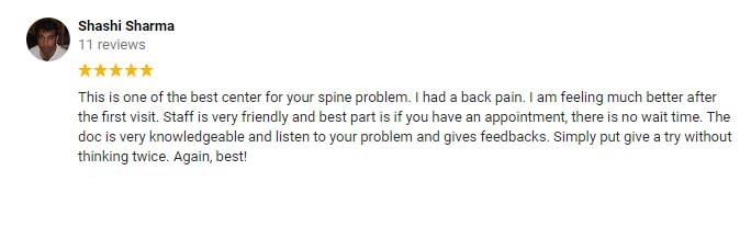 Chiropractic Frederick MD Testimonials Shashi Sharma