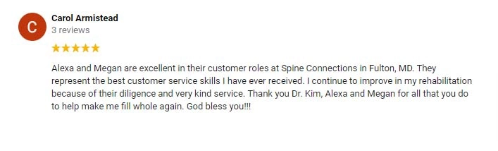 Chiropractic Wheaton MD Testimonials Carol Armistead